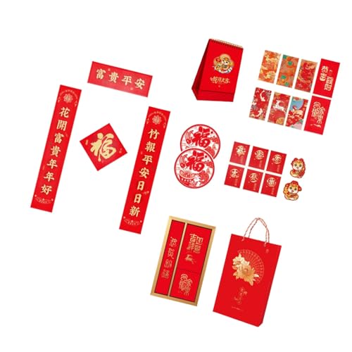 DIDILLX Traditionelles chinesisches Neujahrsdekor-Set mit Schlangenmotiven, Geldumschlägen und Glücks-Charakter-Symbol von DIDILLX