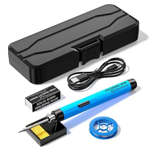 DIDILLX Wiederaufladbarer USB-Lötkolben mit einstellbarer Temperatur von 300 ℃ - 450 ℃, inklusive Ständer, Pasten, Ladekabel-Aufbewahrungsbox von DIDILLX