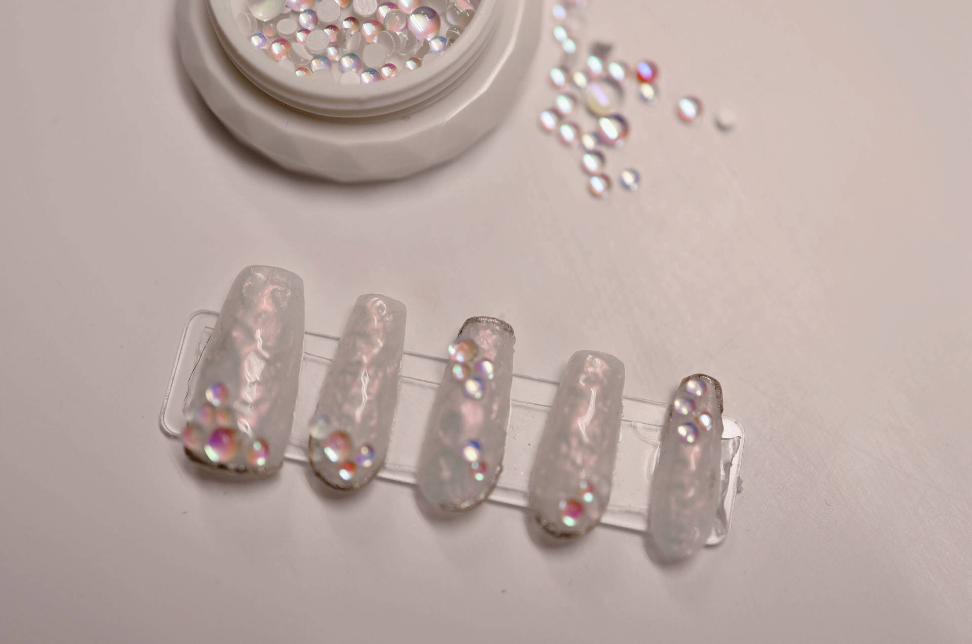 Auroral Bubble Strukturierte Metallic Perlennägel | Personalisierter & Wiederverwendbarer Press-On Nail Fun Nails Luxus Nägel von DIDINails