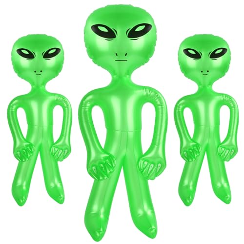 3 PCS Alien Aufblasbar, 55 CM und 90 CM Halloween Alien Aufblasbar, Alien Partydekorationen, Alien Ballon, Geeignet für Halloween-Alien-Partys, Wissenschaftsmuseumsausstellungen und Dekorationen von DIELIANHUA