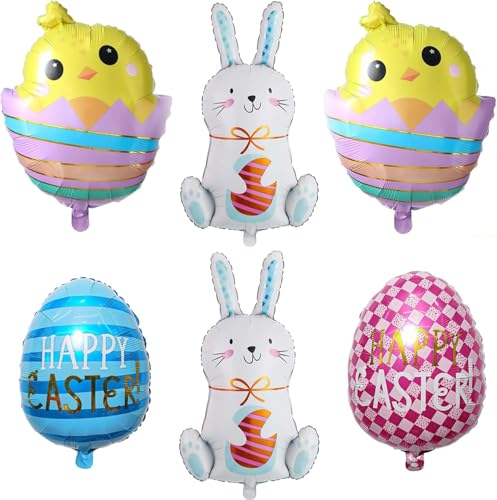 6 PCS Ballon Osterhase,Helium Hasen Ballon,Ballon Kaninchen,Folienballon Hase,Hase Ballon,Hasen Ballon,Passend Für Osterdeko, Osterparty, Kindergeburtstag/A von DIELIANHUA