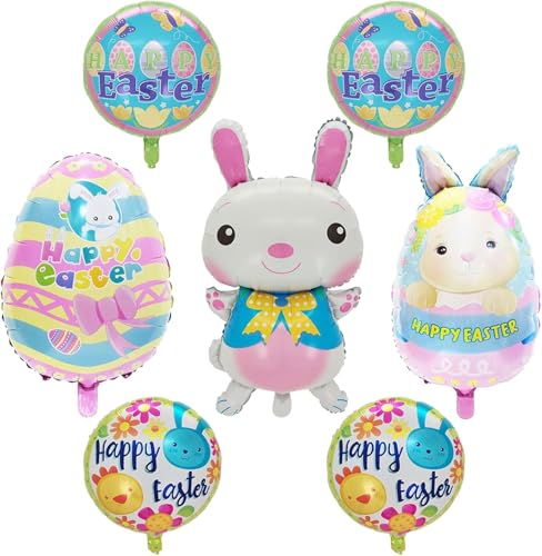 7 PCS Ballon Osterhase,Helium Hasen Ballon,Ballon Kaninchen,Folienballon Hase,Hase Ballon,Hasen Ballon,Passend Für Osterdeko, Osterparty, Kindergeburtstag/F von DIELIANHUA