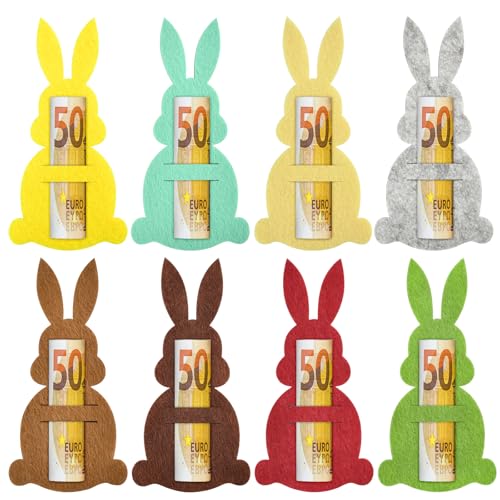 DIELIANHUA 8 PCS Verpackung Geldgeschenk Ostern, Ostern Geldgeschenk Filz, Geschenkverpackung für Ostern, Ideal Zum Verpacken Von Oster-Geldscheingeschenken, Aus Filz, Witzige Osterdekoration/A von DIELIANHUA