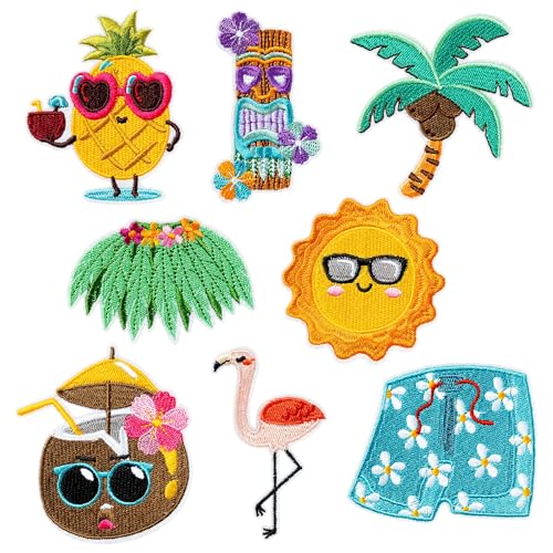 DIELOVEHUA 8 Stück Patches zum Aufbügeln, Sommer Bestickte Aufnäher, Hawaii Flamingo Ananas Bunte Patch Aufnäher, Bügelflicken Kinder, für Kleidung Kleid DIY Rucksäcke Hüte Jeans DIELOVEHUA 8 Stück Patches zum Aufbügeln, Sommer Bestickte Aufnäher, Hawaii Flamingo Ananas Bunte Patch Aufnäher, Bügelflicken Kinder, für Kleidung Kleid DIY Rucksäcke Hüte Jeans von DIELOVEHUA