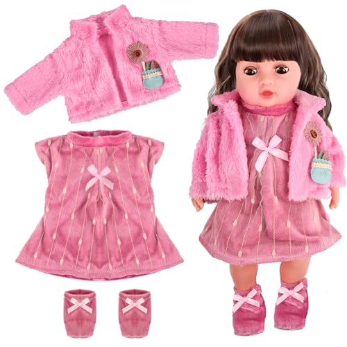 Puppenkleidung, Kleidung Outfits für Baby Puppen, Baby Puppe Kleidung, Puppenkleidung Set, Puppe Zubehör für 43-48 cm Puppen, Kleid, Mantel, Socken von DIELOVEHUA