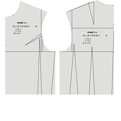 DIHAN 1/4 Maßstab Y214 Herren-Lineal zum Herstellen von Kleidungsstücken, zum Nähen, Quilten, Lineale, Schneidelineal (1/4 Herren) von DIHAN