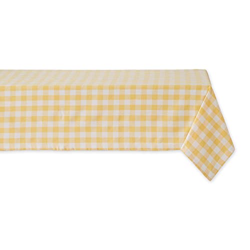 DII 100% Cotton Checkered Tablecloth Collection, 52x52, Yellow von DII