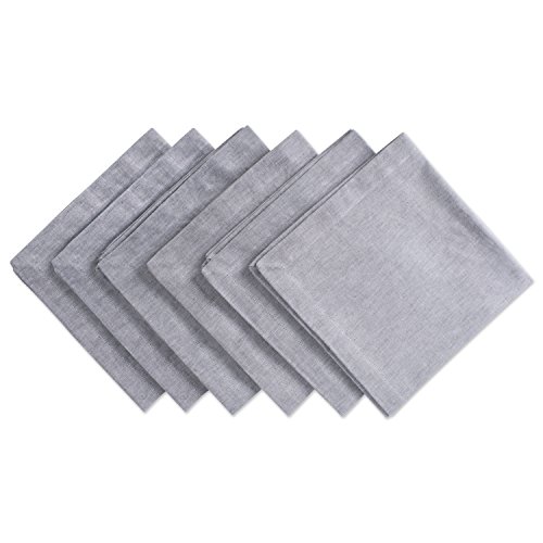 DII Chambray Küchentischdecke aus 100% Baumwolle, Serviette, Grau, 6 Stück von DII