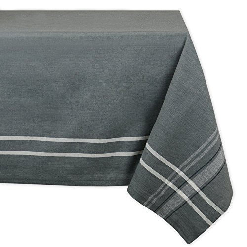 DII French Stripe Tischdecke, Tischdecke, Bauernhaus-Stil, 60 x 120 cm, Grau Chambray von DII