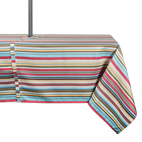 DII Für den Innen-und Außenbereich geeignet Vielseitig verwendbar, maschinenwaschbar, gestreift, Polyester, Sommerdruck, 84" x 60" (Rectangular) von DII