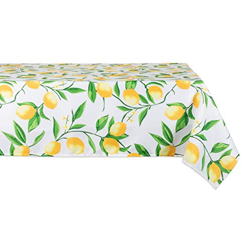 DII Lemon Bliss Outdoor Tabletop Collection Schmutzabweisend und wasserdicht, Polyester, Tablecloth, 60x84 von DII