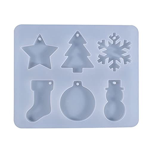 DIIOOMIEEU Silikonform für Weihnachtsschneeflocken, Schneemann, Anhänger, Epoxidharz, handgefertigt, für Schmuck, Ornamente, Gießform von DIIOOMIEEU