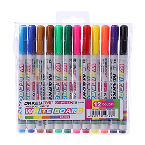 DIIOOMIEEU Whiteboard-Marker, 12 Farben, feines Set von DIIOOMIEEU