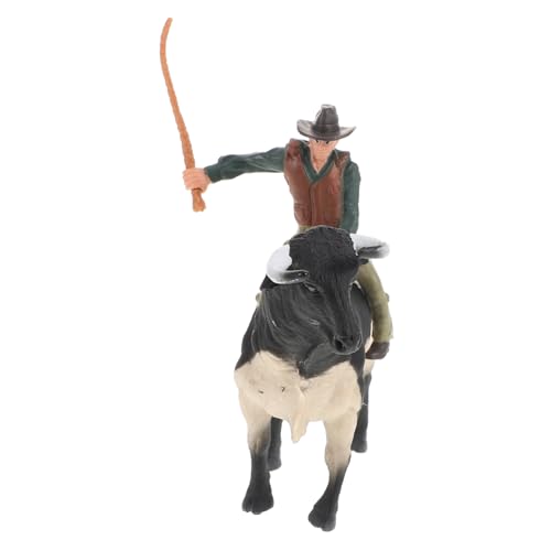 DIKACA 1 Satz Cowboy-Modell Kinderspielzeug Cowboy Stierkampf Modell Tischdekoration Bullenstatue Cowboy-Statue Bullenreiter Rodeo-Actionfiguren realistische Tierfigur Wohnkultur Harz von DIKACA