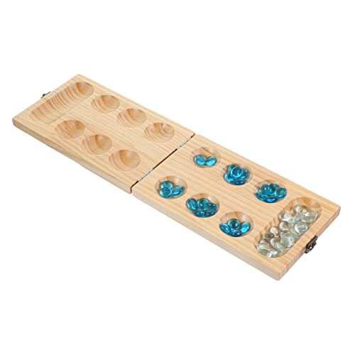 DIKACA 1 Satz Mankala -Schachspielzeug Brettspiel aus Holzperlen Holz mancala Mancala-Perlen Faltbares Mancala-Brett Familienspiele für und Erwachsene Glasperlen von DIKACA