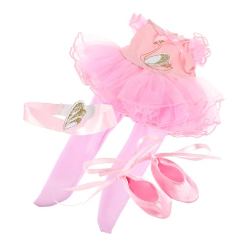 DIKACA 1 Satz Puppenballettkostüm Prinzessin zubehör Kleiderpuppe Puppen Ballettkleid Ballettanzug für Puppen Ballettzubehör für Puppen Kleidung Puppe Plüsch Tanzrock Polyester Rosa von DIKACA