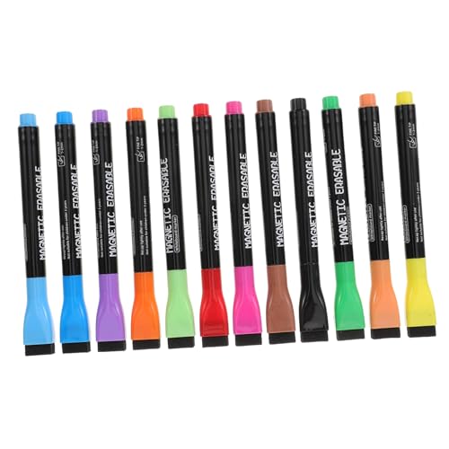 DIKACA 1 Satz Trocken Abwischbare Marker Mit Feiner Spitze Pastell Weißer Lackstift Whiteboard Kreide Löschbar Textmarker Tinte Farbstifte Trocken Abwischbarer Marker-radierer Plastik von DIKACA