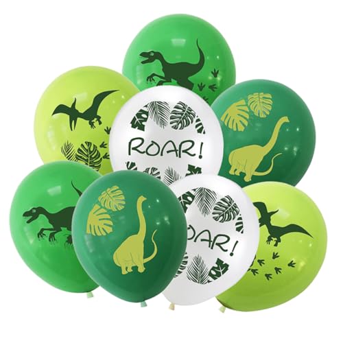 DIKACA 1 Set 32 ​​Pcs Dinosaurier Gedruckter Ballonballons Ballon Bogen Einhorn Kuchen Toper Einhorn Geburtstag Banner Raupe Dekorationen Einhorn Party Garland Neon Latex Material von DIKACA