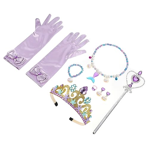 DIKACA 1 Set Meerjungfrau Schmuckset Mit Halskette Armband Ring Und Ohrringen Für Prinzessinnen Rollenspiele Und Partys Ideales Für ädchen von DIKACA