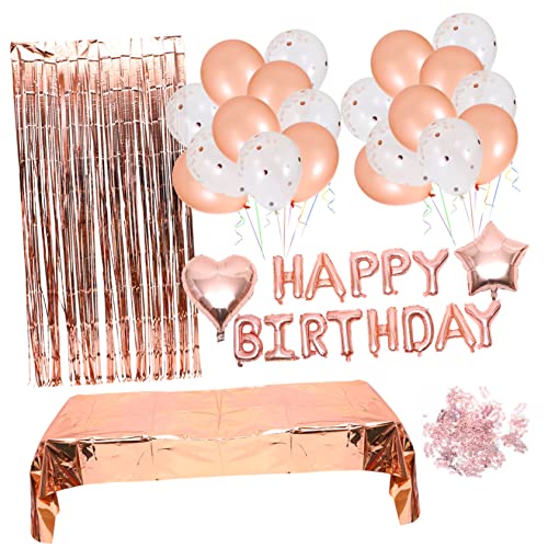 DIKACA 1 Set Rosé Tischdecke Und Luftballon Set Für Geburtstagsfeier Dekorative Ballons Für Geburtstagsfeiern Party Deko Luftballons Für Feiern Und Anlässe von DIKACA