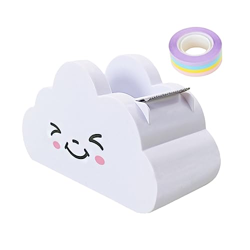 DIKACA 1 Set Washi Papierschneider Mit Klebebandabroller Regenbogenfarben Buntes Klebeband Für Kreative Projekte Zuhause Im Büro Und Der Schule von DIKACA