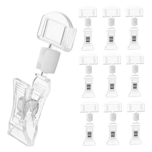 DIKACA 10 Stück Acryl Warenschild Clips Für Preisauszeichnung Transparente Display Halter Für Geschäft Bäckerei Und Restaurant Stabil Und Vielseitig Einsetzbar von DIKACA