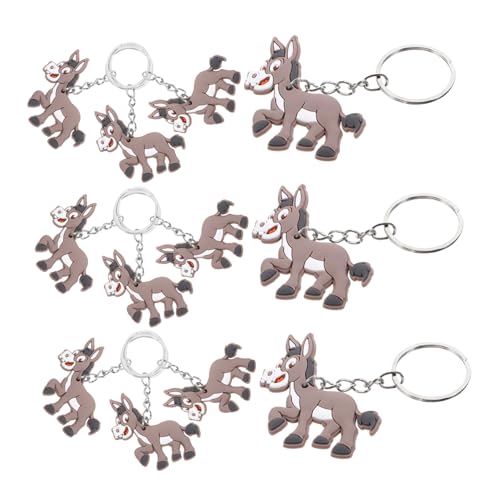 DIKACA 12 Stück Esel Schlüsselanhänger Medaillon Schlüsselanhänger Esel Charms DIY Schlüsselanhänger Tier Schlüsselanhänger Anhänger Esel Hängende Ornamente Simulation Esel von DIKACA