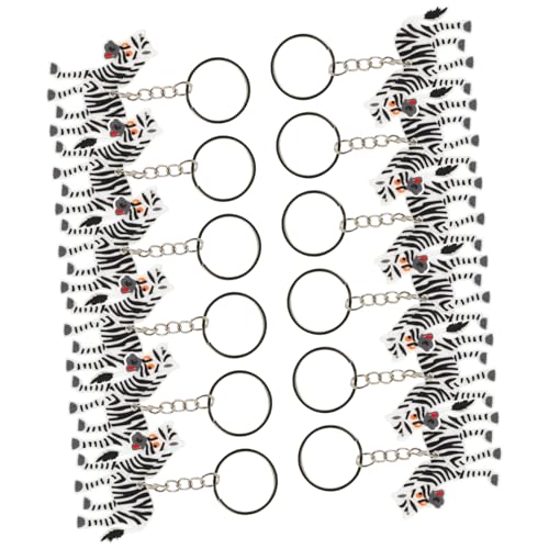 DIKACA 12 Stück Zebra Schlüsselanhänger Schlüsselanhänger Taschenanhänger Schlüsselanhänger Neuheits Schlüsselanhänger Zebra Schlüsselanhänger Partygeschenk Schlüsselanhänger von DIKACA