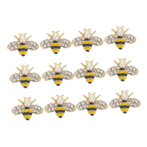 DIKACA 12Pcs Bienennagelkunstzubehör Charms für Nageldesign Nagelkunstaufkleber Nagel Charms nagel dekoration nägel zubehör bienen zubehör Nagelschmuck Dekoration Nagelschmuck Charms ABS von DIKACA