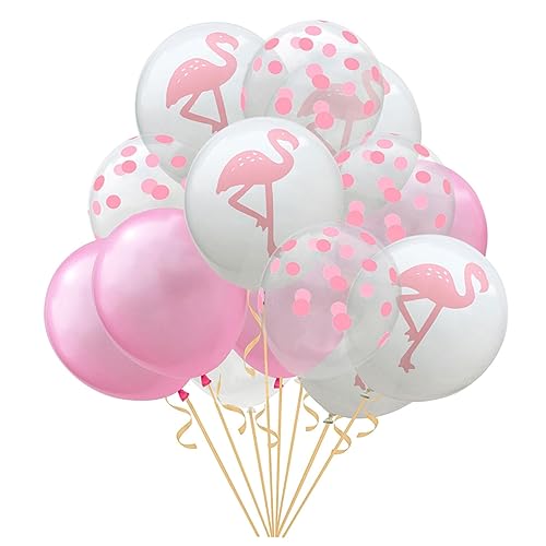 DIKACA 15 Teiliges Hawaii Party Ballonset Flamingo Ballons Mit Polka Dots Latex Ballons Für Hochzeiten Babypartys Und Geburtstagsfeiern Tropische Deko Für von DIKACA