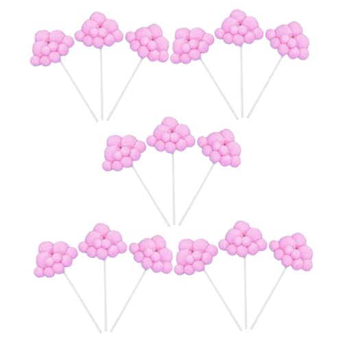 DIKACA 15st Kuchendekoration Cupcake Topper Für Die Hochzeit Cupcake Topper Zum Geburtstag Kuchen-wolken-topper Kleine Wolkendeckel Cupcake-topper Wolkenkuchendekor Für Party Papier Rosa von DIKACA