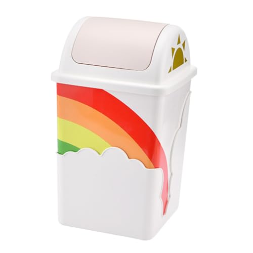 DIKACA 1stk Kinderzimmer Mülleimer Kindermülleimer Müllhalter Müll Container Bin. Müllcontainer Bunter Mülleimer Chidlren Schlafzimmer Wahlket. Regenbogen Plastik Büro Runden Indoor-korb von DIKACA