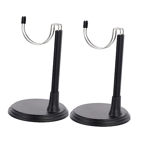 DIKACA 2 Sätze Puppenständer Figure Stand doll Accessories Puppenausstellung Spielzeugaufsteller Spielzeugaustellung Mädchen Puppenfigur Zu Puppenregale Puppenhalterung Metall Black von DIKACA