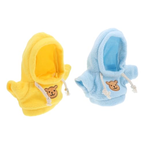 DIKACA 2 Stück Mini üschbären Kleidung Ausgestopfte Bären Kapuzenpullover Für Teddybären Niedliche Anziehkleidung Für Stofftiere Im Babydoll Stil Perfektes Zubehör Für Puppen Und von DIKACA