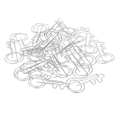 DIKACA 20 Stk Mappe Schlüsselförmige Büroklammern Dekorative Clips Schlüsselförmige Lesezeichen-clips Schlüsselförmige Dokumentenklammern Büroklammern Aus Metall Planer-clips Eisen Silver von DIKACA