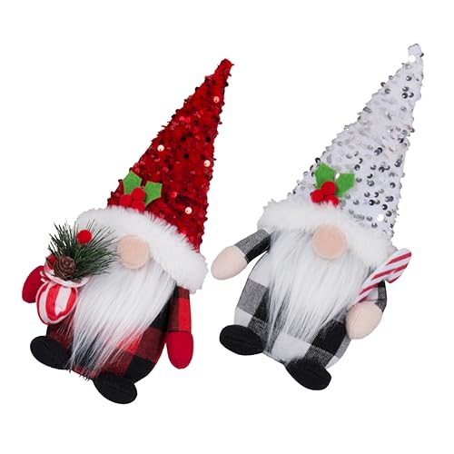 DIKACA 2St Gnom-Puppe weihnachtsdeko GNOME weinachtendecor Christmas Decor ungewöhnlich Dekorationen weihnachtsbaumschmuck Garten Weihnachtszwerg Entzückendes Zwergendekor Stoff von DIKACA