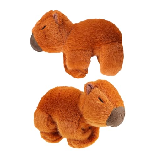 DIKACA 2st Capybara-puppe Strandball-partydekoration Hochzeit Stirnband Süße Capybara Weich Kleiderbügel Rückspiegel Aufkleber Farbige Geburtstagshüte Light Brown Tuch von DIKACA