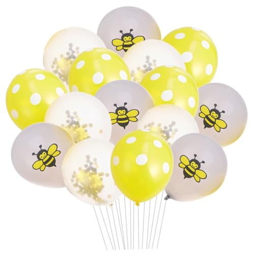 DIKACA 30 Stück 12 Punktballons Helium-ballonpumpe Gelbe Luftballons Bienen-party-dekorationen Bienenballons Babyballons Hellblaue Luftballons Hummeldekorationen Honigbienen- von DIKACA