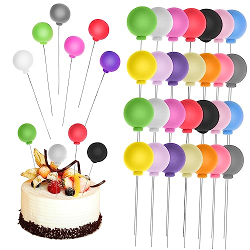 DIKACA Deko Torte Happy Birthday Kuchen Ballon Mini Schaumkugeln Bunte Ballon Cake Topper Tortendeko Für Geburtstag Hochzeit Babyparty Farbige Schaumkugeln Für Und Kuchen Dekorieren von DIKACA