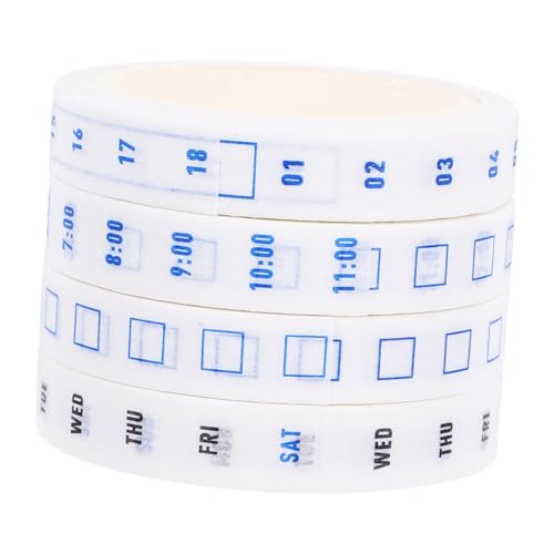 DIKACA 4 Rollen Zeit- und Papierband Planer Zubehör Tagebuchband Datum Aufkleber dekoratives Klebeband Washi Tape planen Wochenmanagement-Abdeckbänder dünnes Washi-Tape Flüsterpapier Weiß DIKACA 4 Rollen Zeit- und Papierband Planer Zubehör Tagebuchband Datum Aufkleber dekoratives Klebeband Washi Tape planen Wochenmanagement-Abdeckbänder dünnes Washi-Tape Flüsterpapier Weiß von DIKACA