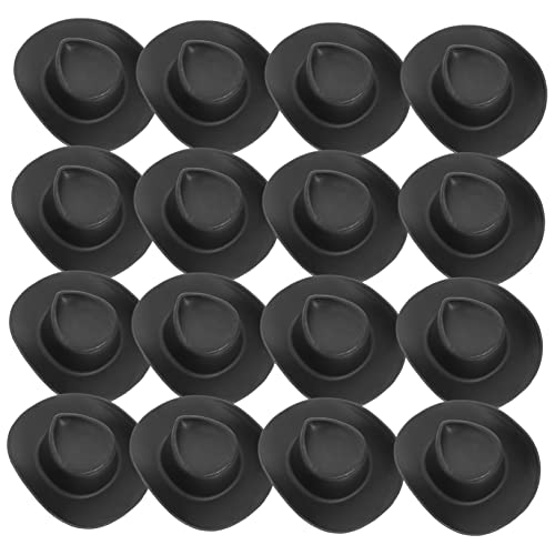 DIKACA 40 Stück Mini-Cowboyhut Toys hühner DIY Dekoration Kleiner Hut zum Basteln Miniatur-Puppenhüte kleine Hüte kleine Hütchen zum Basteln Plastik Black von DIKACA