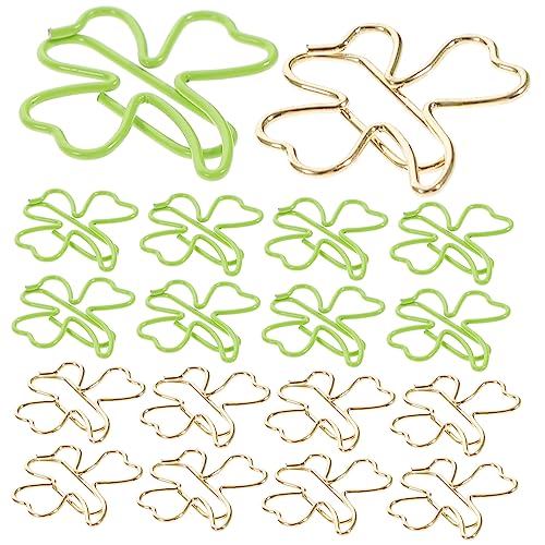 DIKACA 45 Stk Büroklammer Aus Kleeblatt Mini- Clips Notizklammern Clips Formen St. Patrick s Day Decorations Lesezeichen-clips Lesezeichen Pin Modellieren Umspritzen Testpapierhalter von DIKACA