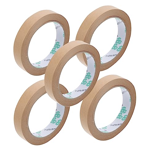 DIKACA 5 Stk Klebeband aus Kraftpapier Band schwere Paketklebeband aus Karton Kraftpapierbänder Dekoratives Klebeband Kraftpapier-Klebeband Verpackung Transportband Klebeband aus Papier von DIKACA