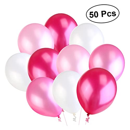 DIKACA 50 Stück Perlen Latex Luftballons Weiß Rosa Hellrosa Und Pflaume Ideal Für Hochzeit Geburtstag Und Partys Leichte Luftballons Für Kinder Und Festlichkeiten von DIKACA