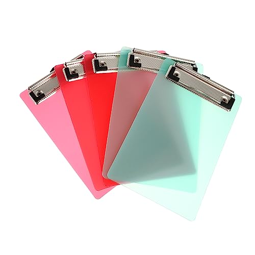 DIKACA 5Er-Pack Mini Klemmbrett Transparent Bunt Kunststoff Schreibbrett Robust Stark für Notizen Tickets Einkaufslisten für Lehrer Golfer Restaurant Zufällige Farbe DIKACA 5Er-Pack Mini Klemmbrett Transparent Bunt Kunststoff Schreibbrett Robust Stark für Notizen Tickets Einkaufslisten für Lehrer Golfer Restaurant Zufällige Farbe von DIKACA