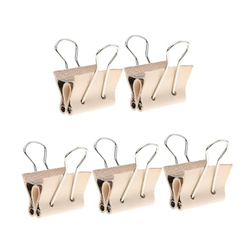 DIKACA 5st Schwalbenschwanzklemme Aus Leder Büroklammern Büroklammer Aus Leder Selber Machen Lederbinderklemme Selber Machen Diy -binder -clips Binderklemme Aus Leder Metall Khaki von DIKACA