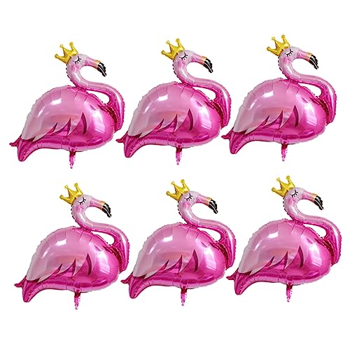 DIKACA 6 Stück Flamingo Ballon Dekorativer Ballon Hawaii Party Ballon Party Ballon Ballon Sets Ballons Feier Ballon Party Ballon Ornament Ballons Requisite von DIKACA