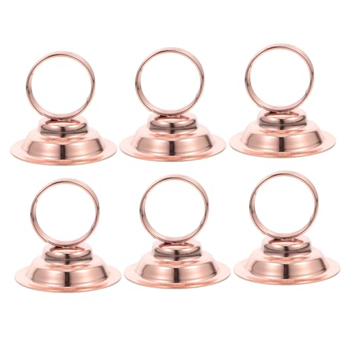 DIKACA 6 Stück Vertikale Clips Für Hochzeit Empfang Tischkarten Tischnummernständer Event Weihnachten Abendessen Tischdekoration Party Tischnummernhalter Eisen Roségold von DIKACA