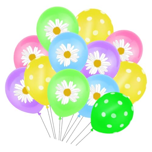 DIKACA 62 Teiliges Set Bunte Daisy Luftballons Frische Latexballons Für Geburtstagsfeiern Hochzeiten Und Festivals Party Dekoration Für Sommerfeiern Und Hawaiianische Themenpartys von DIKACA