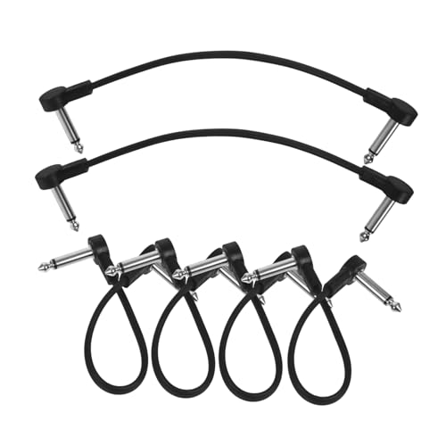 DIKACA 6er Pack Gitarreneffekt Patchkabel 15cm Platzsparendes Gitarrenzubehör Rechtwinklig Für Effektpedale & Instrumente von DIKACA